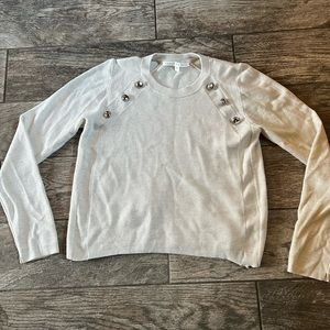 Veronica Beard Sweater with silver buttons on shoulders